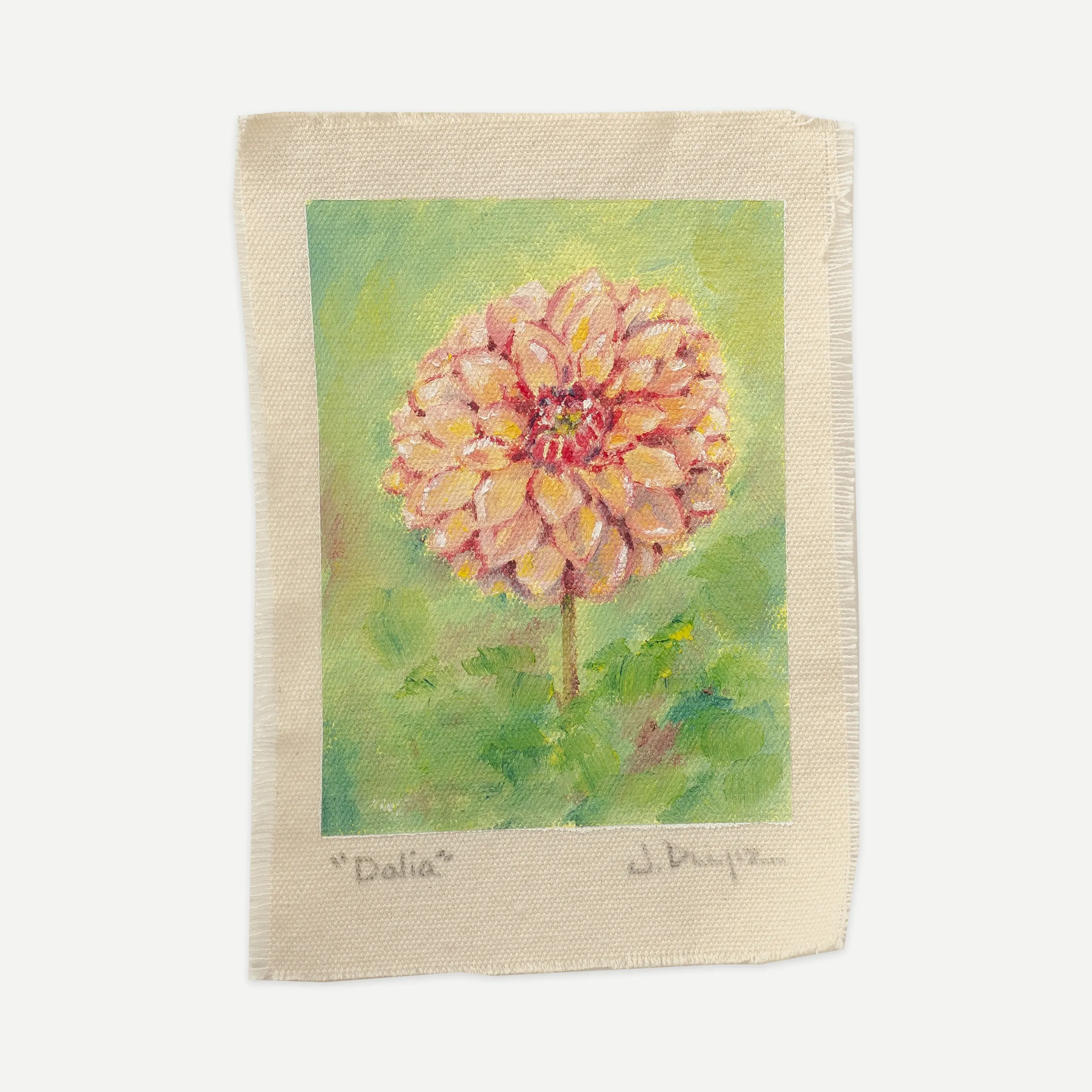 Dalia, Óleo sobre tela de algodón, sin bastidor, 13 × 18 cm, fotografía 1