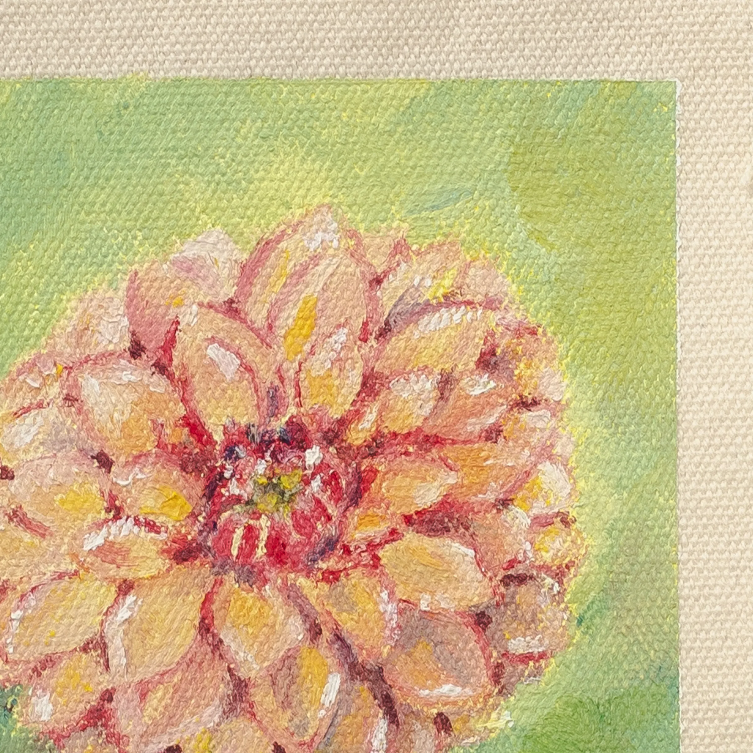 Dalia, Óleo sobre tela de algodón, sin bastidor, 13 × 18 cm, fotografía 3