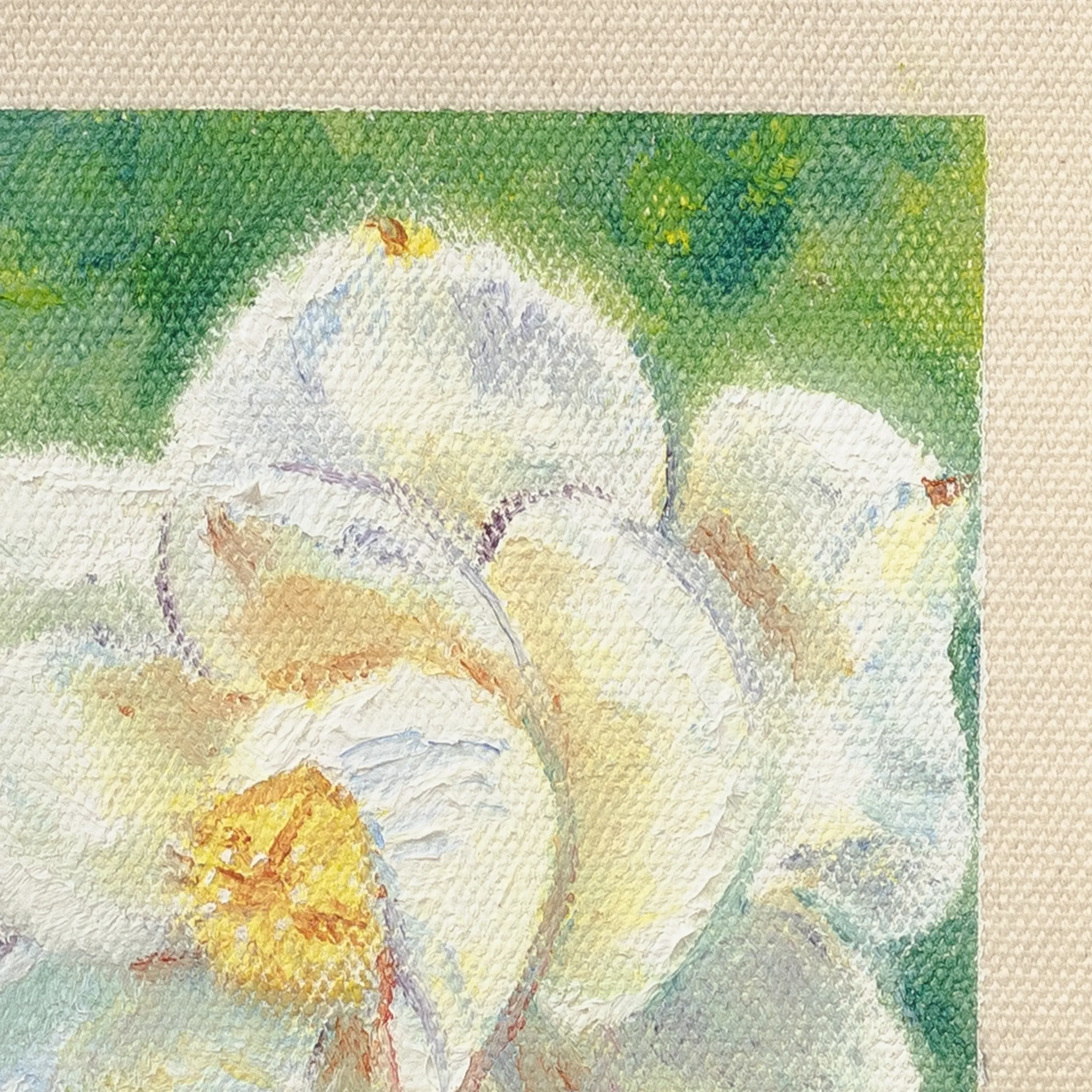 Camelia, Óleo sobre tela de algodón, sin bastidor, 13 × 18 cm, fotografía 3